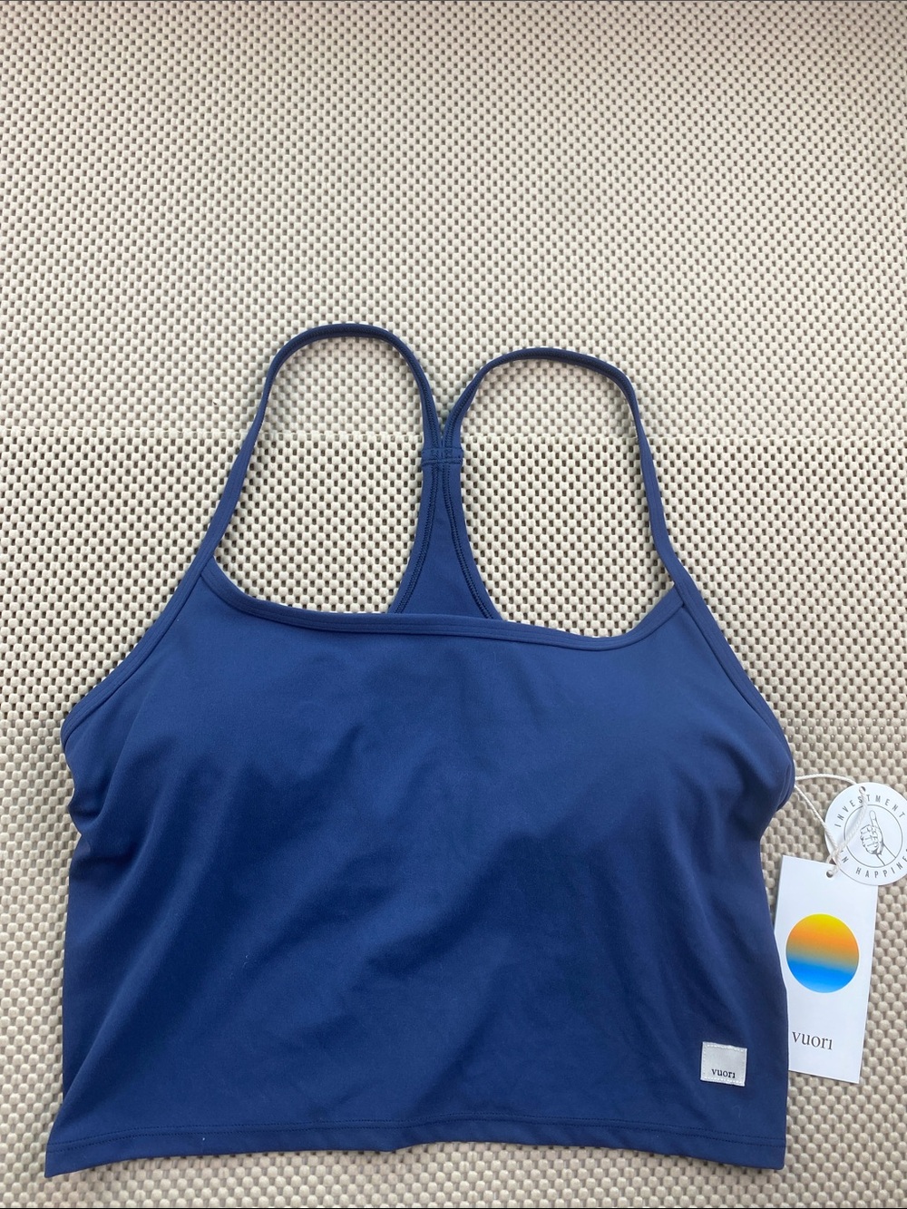 Vuori Deep Blue Racerback Crop Tank